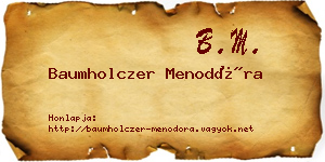 Baumholczer Menodóra névjegykártya